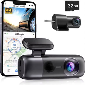 4K Dashcam 2 channel with App CONTROL GPS+SPEED ALL BEST FUNCTION BEST CAMERA