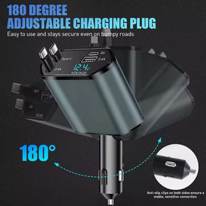 Smart super fast car charger 2 usb port 2 cable iOS iPhone type c image 0