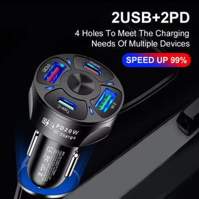 Super fast charger 4 port 
2USB 2type c image 0