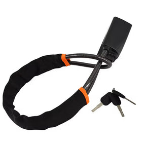 Universal car steering wheel lock with seat belt socket